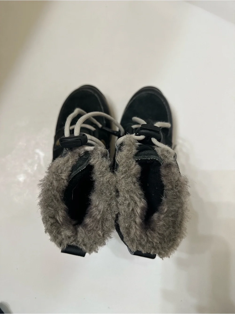 Sorel Explorer Joan Kids Suede Winter Boots Black Size 11 (EU 28)